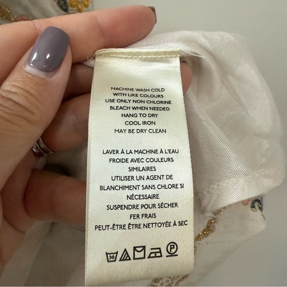 Free People Chiara Romper Cream Gold Pink Embroidered Playsuit Onsie Sz M NWT - Picture 10 of 16